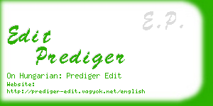 edit prediger business card